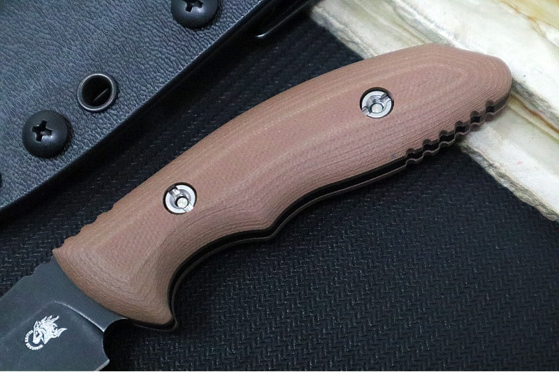 Rick Hinderer Knives Flashpoint Fixed Blade -  Battle Black Finish / CPM-Magnacut Steel / FDE G-10 Handle / Black Kydex Sheath - Northwest Knives