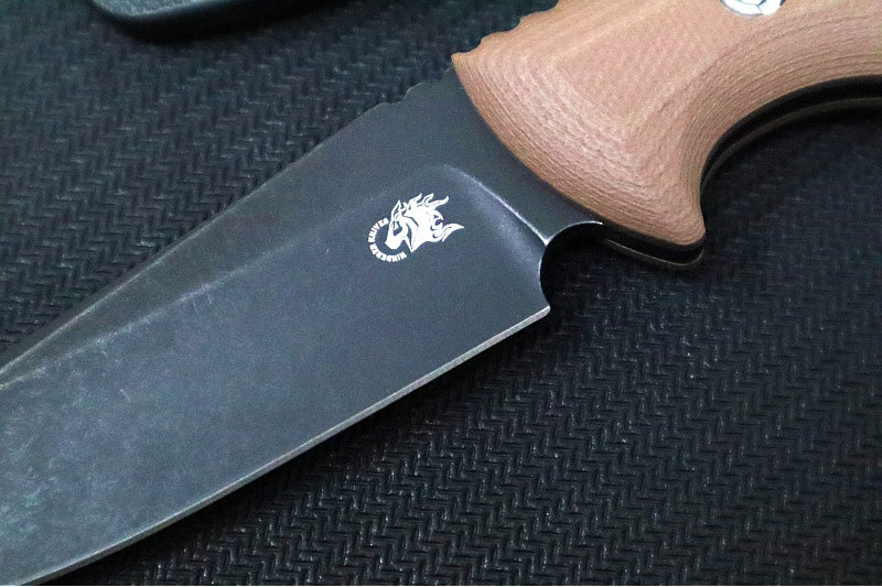 Rick Hinderer Knives Flashpoint Fixed Blade -  Battle Black Finish / CPM-Magnacut Steel / FDE G-10 Handle / Black Kydex Sheath - Northwest Knives