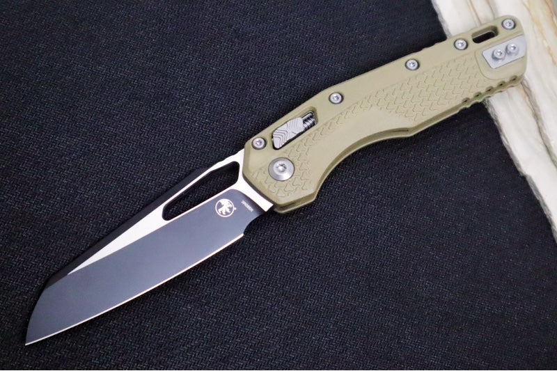 Microtech MSI Manual Folder - Two-Toned Black Finished Blade / OD Green Polymer w/ Trim-Grip Handle 210T-1PMOD