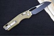 Microtech MSI Manual Folder - Two-Toned Black Finished Blade / OD Green Polymer w/ Trim-Grip Handle 210T-1PMOD - Northwest Knives