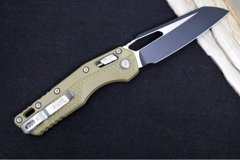 Microtech MSI Manual Folder - Two-Toned Black Finished Blade / OD Green Polymer w/ Trim-Grip Handle 210T-1PMOD