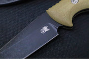 Rick Hinderer Knives Flashpoint Fixed Blade -  Battle Black Finish / CPM-Magnacut Steel / OD Green G-10 Handle / Black Kydex Sheath - Northwest Knives