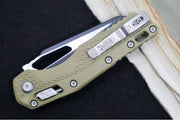 Microtech MSI Manual Folder - Two-Toned Black Finished Blade / OD Green Polymer w/ Trim-Grip Handle 210T-1PMOD - Northwest Knives