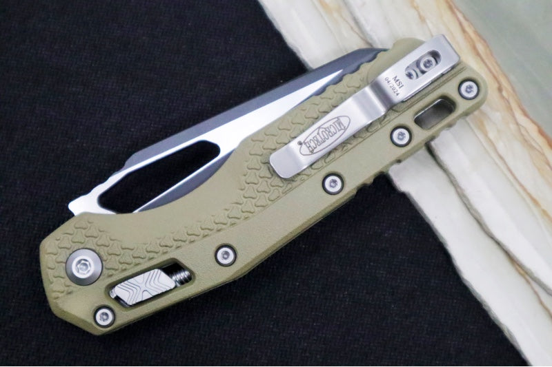 Microtech MSI Manual Folder - Two-Toned Black Finished Blade / OD Green Polymer w/ Trim-Grip Handle 210T-1PMOD - Northwest Knives