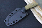 Rick Hinderer Knives Flashpoint Fixed Blade -  Battle Black Finish / CPM-Magnacut Steel / OD Green G-10 Handle / Black Kydex Sheath - Northwest Knives