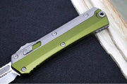 Microtech Glykon OTF - Bayonet Blade / Apocalyptic Finish / Nickel Boron Internals / OD Green Anodized Aluminum & Titanium Handle Scales 184-10APOD - Northwest Knives