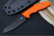 Rick Hinderer Knives Flashpoint Fixed Blade -  Battle Black Finish / CPM-Magnacut Steel / Orange G-10 Handle / Black Kydex Sheath - Northwest Knives