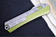 Microtech Glykon OTF - Bayonet Blade / Apocalyptic Finish / Nickel Boron Internals / OD Green Anodized Aluminum & Titanium Handle Scales 184-10APOD - Northwest Knives