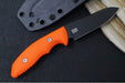 Rick Hinderer Knives Flashpoint Fixed Blade -  Battle Black Finish / CPM-Magnacut Steel / Orange G-10 Handle / Black Kydex Sheath - Northwest Knives