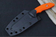 Rick Hinderer Knives Flashpoint Fixed Blade -  Battle Black Finish / CPM-Magnacut Steel / Orange G-10 Handle / Black Kydex Sheath - Northwest Knives