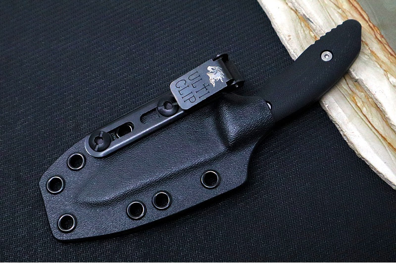 Rick Hinderer Knives Flashpoint Fixed Blade -  Battle Black Finish / CPM-Magnacut Steel / Black G-10 Handle / Black Kydex Sheath - Northwest Knives