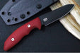 Rick Hinderer Knives Flashpoint Fixed Blade -  Battle Black Finish / CPM-Magnacut Steel / Red G-10 Handle / Black Kydex Sheath - Northwest Knives