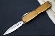 Microtech UTX-85 OTF Gen IV- Dagger Blade / Stonewash Finish / Tan Anodized Aluminum Handle 12324-10TA - Northwest Knives