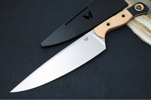 Benchmade 4025-02 8" Chef's Kitchen Knife - Stonewashed Finish / CPM-154 Steel / Maple Richlite Handle - Made in Portland, Oregon USA - Northwest Knives