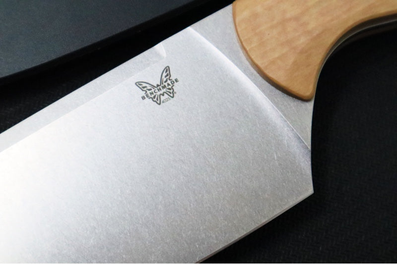 Benchmade 4025-02 8" Chef's Kitchen Knife - Stonewashed Finish / CPM-154 Steel / Maple Richlite Handle - Made in Portland, Oregon USA - Northwest Knives