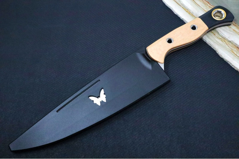 Benchmade 4025-02 8" Chef's Kitchen Knife - Stonewashed Finish / CPM-154 Steel / Maple Richlite Handle - Made in Portland, Oregon USA - Northwest Knives