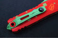 Microtech UTX-85 OTF Gen IV St. Patty's Day Edition - Dagger Blade / Red Finish / Red "St Patty's Day" Anodized Aluminum Handle 12324-1SPDS - Northwest Knives