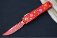 Microtech UTX-85 OTF Gen IV St. Patty's Day Edition - Single Edge Blade / Red Finish / Red "St Patty's Day" Anodized Aluminum Handle 12314-1SPDS - Northwest Knives