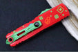 Microtech UTX-85 OTF Gen IV St. Patty's Day Edition - Single Edge Blade / Red Finish / Red "St Patty's Day" Anodized Aluminum Handle 12314-1SPDS - Northwest Knives
