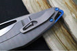 Koenig Mini Arius - Standard with Plexa Patterned Handle - Burnished Blade with Polished Flats - Blue Spacer & Hardware (Gen 1) - Northwest Knives