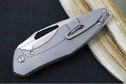 Koenig Arius Flipper Delete- Full Burnished Blade - Smooth Titanium Handle - Silver Spacer & Hardware (Gen 4) AR2411111 - Northwest Knives