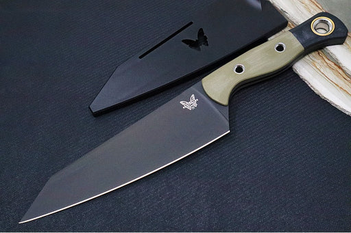 Benchmade 4070-02 Wildcoast Utility Kitchen Knife - Black DLC Finish / CPM-154 Steel / OD Green G-10 Handle & Black G-10 Bolsters - Made in Portland, Oregon USA - Northwest Knives