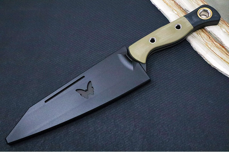 Benchmade 4070-02 Wildcoast Utility Kitchen Knife - Black DLC Finish / CPM-154 Steel / OD Green G-10 Handle & Black G-10 Bolsters - Made in Portland, Oregon USA - Northwest Knives