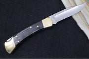 Buck 110 Folding Hunter - Clip Point Blade / Stainless Steel / Ebony Wood Handle / Genuine Leather Sheath 0110BRS-B - Northwest Knives