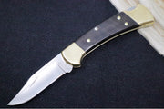 Buck 112 Folding Ranger - Clip Point Blade / Stainless Steel / Ebony Wood Handle / Genuine Leather Sheath 0112BRS-B - Northwest Knives