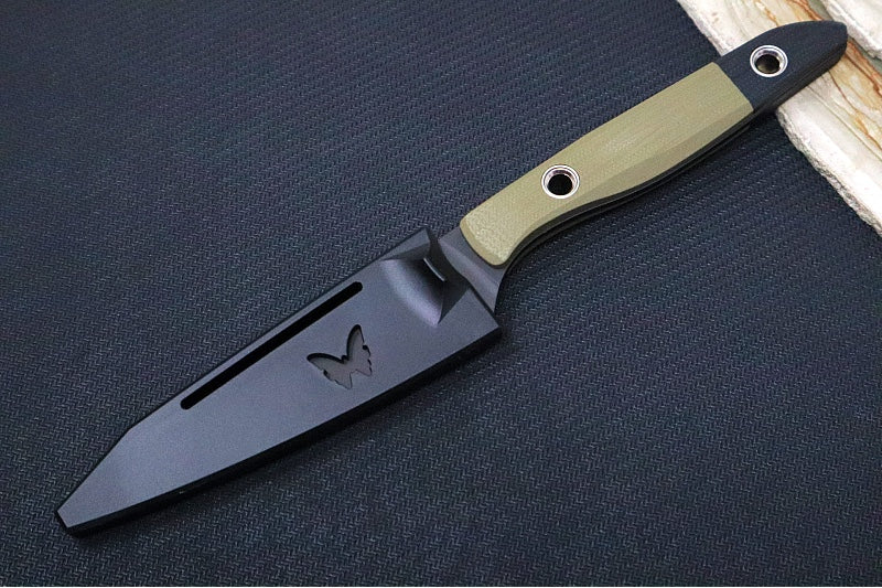 Benchmade 4045BK-01 True Paring Kitchen Knife - Black DLC Finish / CPM-154 Steel / OD Green G-10 Handle & Black G-10 Bolsters - Made in Portland, Oregon USA - Northwest Knives