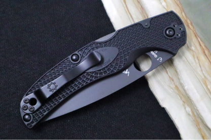 Spyderco Native Chief - Drop Point Blade with Partial Serrates / Black Finish / Black FRN Handle Scales C244PSBBK
