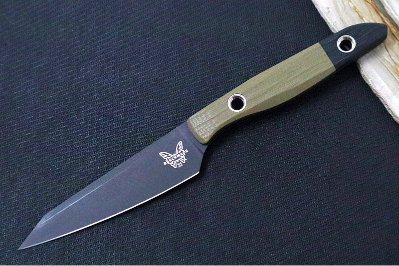Benchmade 4005BK-01 3pc Kitchen Knife Set - Black DLC Finish / CPM-154 Steel / OD Green G-10 Handle & Black G-10 Bolsters - Made in Portland, Oregon USA - Northwest Knives