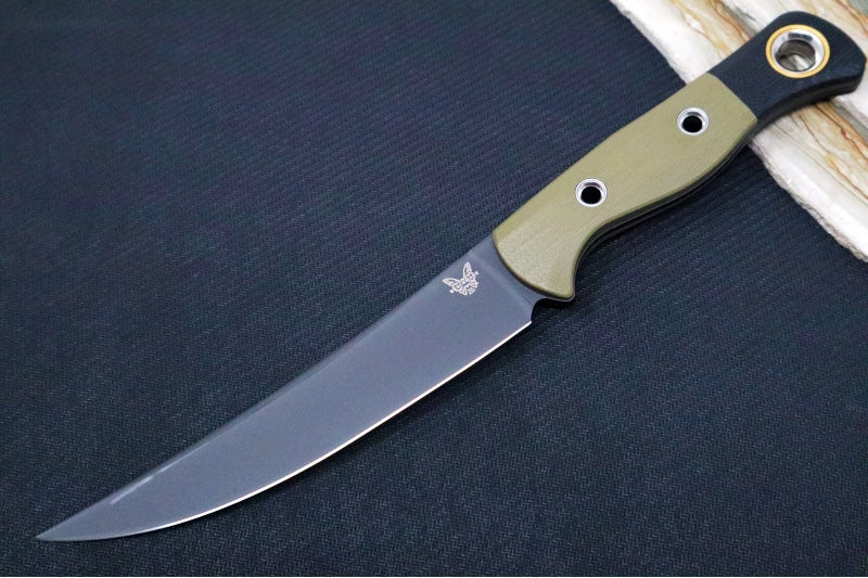 Benchmade 4005BK-01 3pc Kitchen Knife Set - Black DLC Finish / CPM-154 Steel / OD Green G-10 Handle & Black G-10 Bolsters - Made in Portland, Oregon USA - Northwest Knives