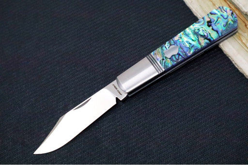 Jack Wolf Knives Gateway Jack Barlow Slipjoint - Abalone Handle / Clip Point Blade / Sandvik 14C28N Steel / Satin Finish - Northwest Knives