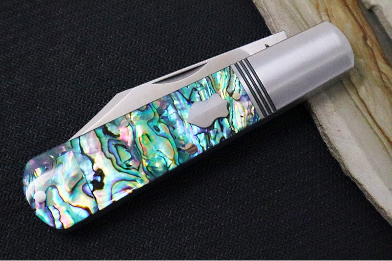 Jack Wolf Knives Gateway Jack Barlow Slipjoint - Abalone Handle / Clip Point Blade / Sandvik 14C28N Steel / Satin Finish - Northwest Knives