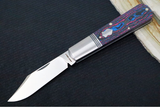 Jack Wolf Knives Gateway Jack Barlow Slipjoint - CamoCarbon Miami Handle / Clip Point Blade / Sandvik 14C28N Steel / Satin Finish - Northwest Knives