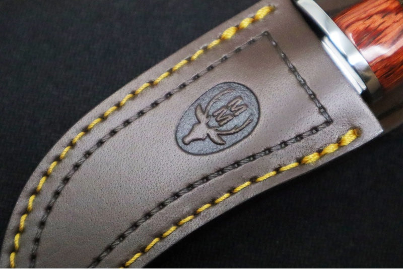Muela Knives DP-10R Fixed Blade - Coral Pakkawood Handle / X50CrMoV15 Stainless Blade / Leather Sheath - Northwest Knives