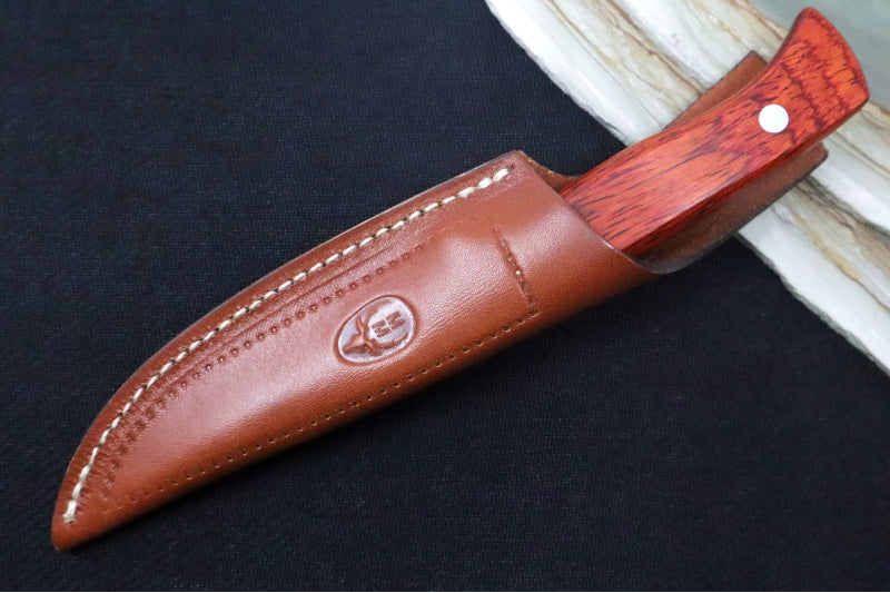 Muela Knives SPRINGER-11R Fixed Blade - Coral Pakkawood Handle / Nitro-42 Steel Blade / Leather Sheath - Northwest Knives