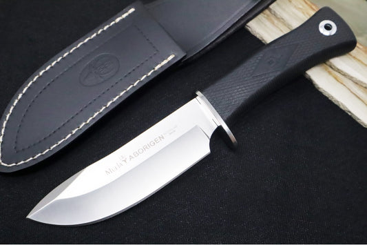 Muela Knives ABORIGEN-13G Fixed Blade - Black Rubber Handle / Nitro-42 Steel Blade / Leather Sheath