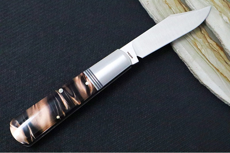Jack Wolf Knives Gateway Jack Barlow Slipjoint - Kirinite Goddess Handle / Clip Point Blade / Sandvik 14C28N Steel / Satin Finish - Northwest Knives