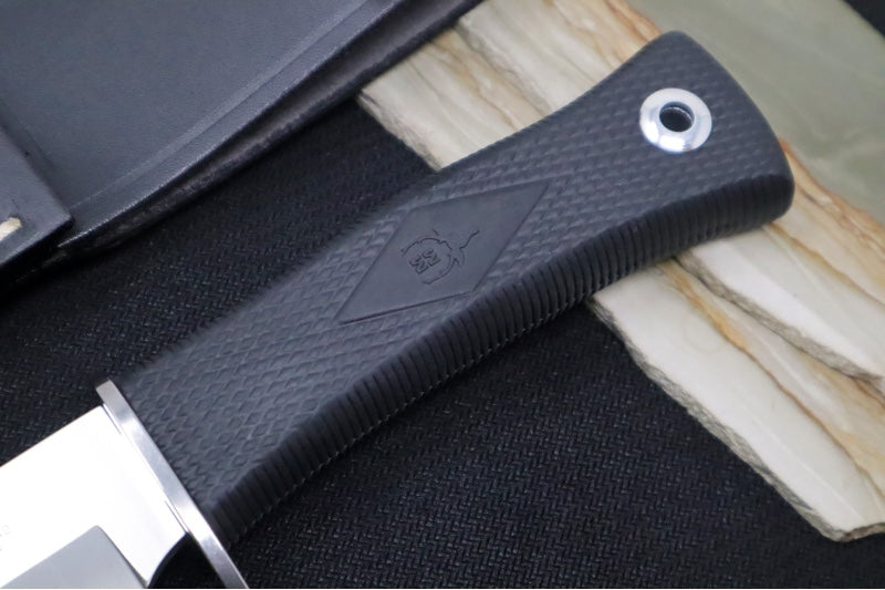 Muela Knives ABORIGEN-13G Fixed Blade - Black Rubber Handle / Nitro-42 Steel Blade / Leather Sheath - Northwest Knives