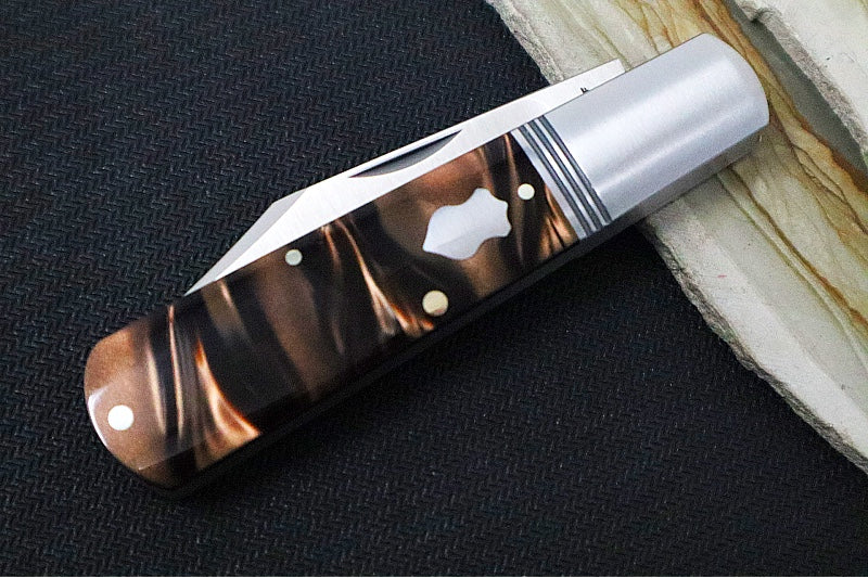 Jack Wolf Knives Gateway Jack Barlow Slipjoint - Kirinite Goddess Handle / Clip Point Blade / Sandvik 14C28N Steel / Satin Finish - Northwest Knives