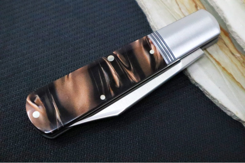 Jack Wolf Knives Gateway Jack Barlow Slipjoint - Kirinite Goddess Handle / Clip Point Blade / Sandvik 14C28N Steel / Satin Finish - Northwest Knives