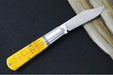 Jack Wolf Knives Gateway Jack Barlow Slipjoint - Yellow Jigged Bone Handle / Clip Point Blade / Sandvik 14C28N Steel / Satin Finish - Northwest Knives