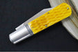 Jack Wolf Knives Gateway Jack Barlow Slipjoint - Yellow Jigged Bone Handle / Clip Point Blade / Sandvik 14C28N Steel / Satin Finish - Northwest Knives
