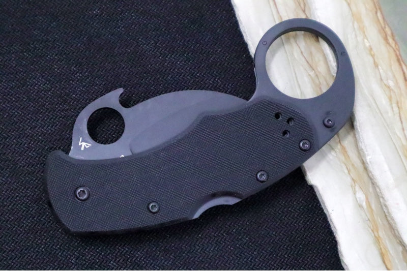 Spyderco Karahawk Karambit w/ Emerson Wave - Black G10 / Black Blade - C170GBBKP - Northwest Knives