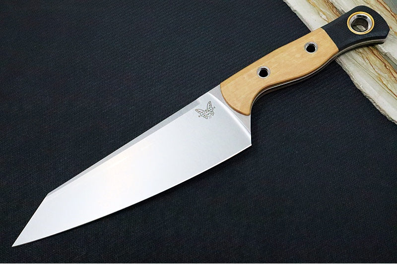 Benchmade 4005-02 3pc Kitchen Knife Set - Stonewashed Finish / CPM-154 Steel / Maple Richlite Handle & Black G-10 Bolsters - Made in Portland, Oregon USA - Northwest Knives