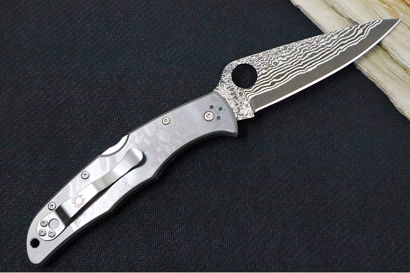 Spyderco Endura 4 - Titanium Handle / Damascus Blade - C10TIPD - Northwest Knives