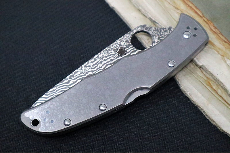Spyderco Endura 4 - Titanium Handle / Damascus Blade - C10TIPD - Northwest Knives