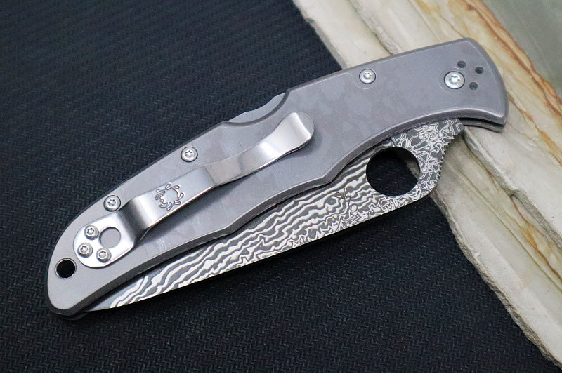 Spyderco Endura 4 - Titanium Handle / Damascus Blade - C10TIPD - Northwest Knives